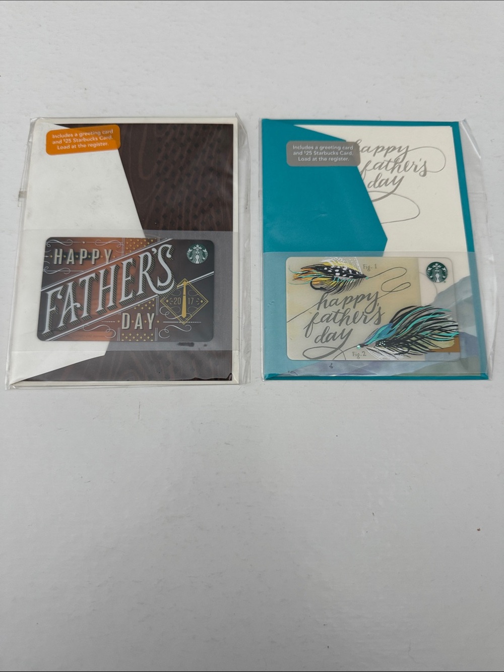 No Value Starbucks Father's Day Gift Card Sets - Brown and Teal Accent